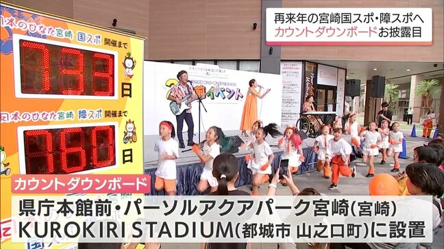 2027年9月26日開幕「宮崎国スポ・障スポ」　カウントダウンボードお披露目　県内3か所に設置|TBS NEWS DIG