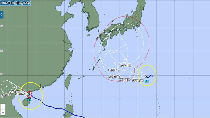 【台風情報】台風22号"強い勢力"で日本接近　東へ転向し関東方面へ　最新予想進路|TBS NEWS DIG