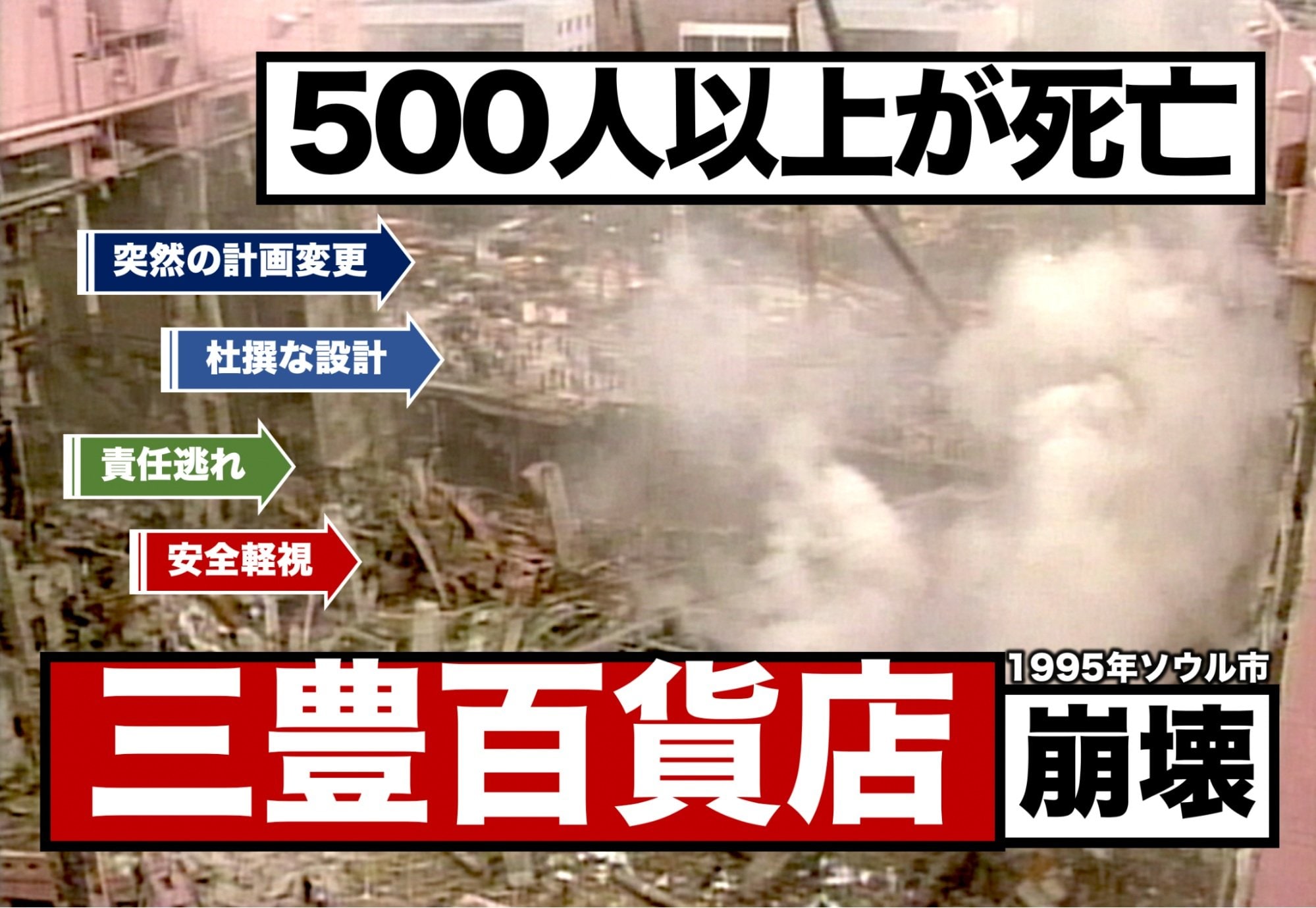 手抜き、設計変更、安全意識の欠如で500人以上が死亡 ー三豊百貨店崩壊事故（1995年・韓国ソウル市） | TBS NEWS DIG