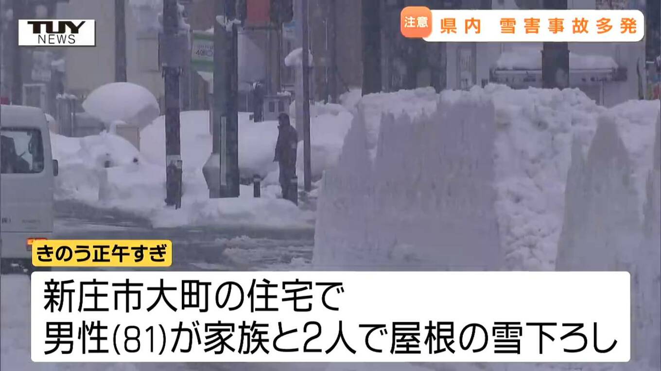 雪害事故相次ぐ 新庄市では2日間で3人が背骨や頭蓋骨を折るなどの大ケガ(山形) | TBS NEWS DIG (2ページ)