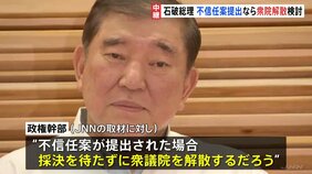 内閣不信任案提出ならば衆議院の解散検討 石破総理、採決を待たずに|TBS NEWS DIG