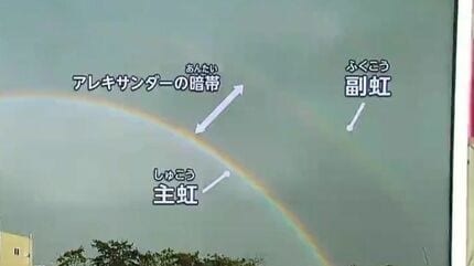 二重の虹『ダブルレインボー』なぜ見られる？実は色の並びが反転