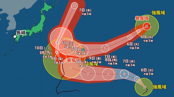 【台風情報】トリプル台風 大型で非常に強い27号は北上 関東海上うねりを伴った高波に警戒 新たな28号29号の台風進路予想 　降雨のシミュレーション|TBS NEWS DIG