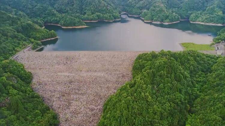来場者には “新成羽川ダムカード” も「ダムや水力発電を身近に感じて