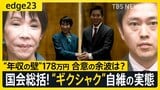高市政権初の臨時国会 総決算!! “ギクシャク”自維の新婚生活... 国民民主へ“年収の壁”満額回答の影響は? 与野党の現在地を徹底解説【edge23】|TBS NEWS DIG