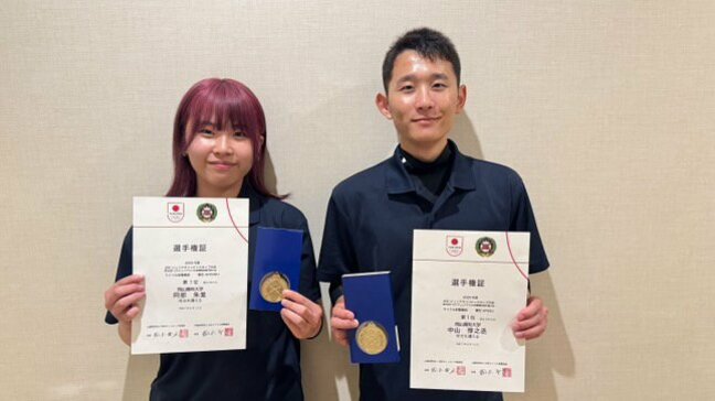 エアピストル 中山選手・阿部選手(岡山商科大) JOCジュニアオリンピックカップ アベック優勝 |TBS NEWS DIG