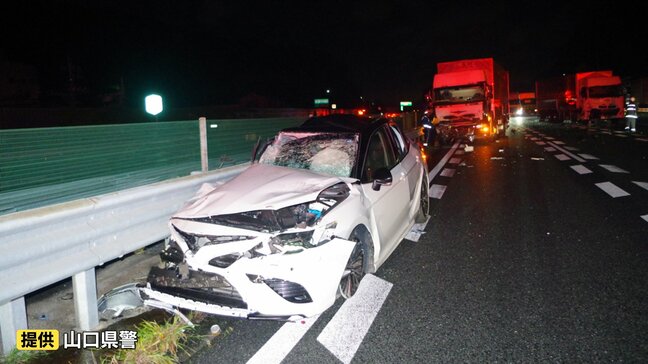 関門道で大型トラックなど5台が絡む事故 乗用車の男性(50)が死亡 山口|TBS NEWS DIG