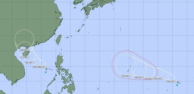【再びダブル台風か】“台風のたまご”が2個　2日午後3時までに台風に発達か　【雨と風のシミュレーション】　|　富山のニュース｜天気・防災｜チューリップテレビ