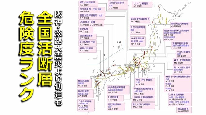 阪神・淡路大震災より“危険度切迫”も　全国の活断層　最新リスクは　３２の活断層が危険度最も高い「Sランク」に【2025年最新評価結果】　|　RCC NEWS | 広島ニュース | RCC中国放送