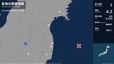 宮城県、福島県で最大震度1の地震　宮城県・岩沼市、石巻市、福島県・白河市、いわき市、大熊町、浪江町|TBS NEWS DIG