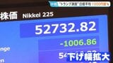 トランプ大統領の演説受け…日経平均株価 1000円以上値下がり　WTI原油先物は演説開始前から約6ドル↑|TBS NEWS DIG
