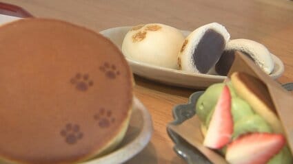 食べるのがもったいにゃい！ 名物・信玄餅にもネコのイラスト 2月22日