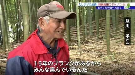 出荷停止が解け、16年ぶりに味わえるこの季節の旬の味 孟宗竹の