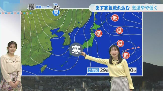 【長崎の気象情報】29日(木)は寒い…特に夜は北風冷たい乾燥続く 来週は「最高気温10度超え」へ|TBS NEWS DIG