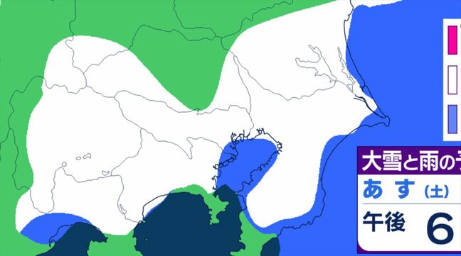 【大雪情報】東京23区でも積雪となる所が　関東甲信は強い寒気が流れ込む見込み　平地や伊豆諸島でも大雪となる所が　警報級の可能性も　【いつ・どこで？大雪と雨のシミュレーション】|TBS NEWS DIG
