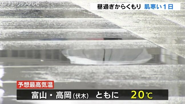 太陽は顔を出さず予想最高金20℃でも“肌寒い一日”に 昼過ぎから“くもり”の予想 富山|TBS NEWS DIG