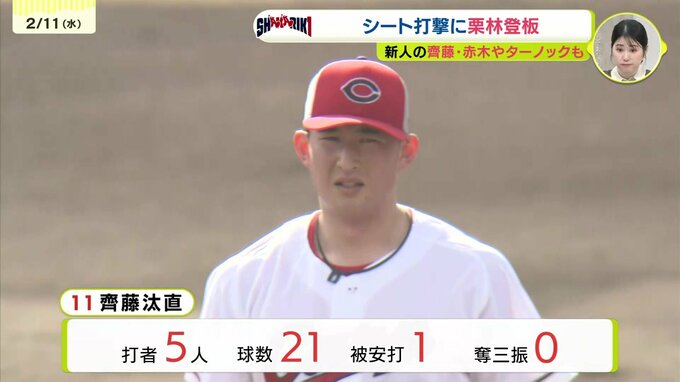 【カープ日南キャンプ】ドラフト2位齊藤汰直がシート打撃登板　「アピールできなかった」|TBS NEWS DIG