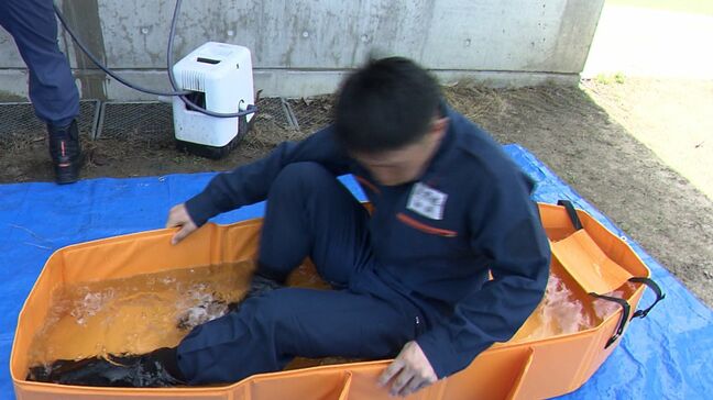 県消防学校の訓練に熱中症対策の “アイスバス” 初導入　30度を越える炎天下で【岡山】|TBS NEWS DIG