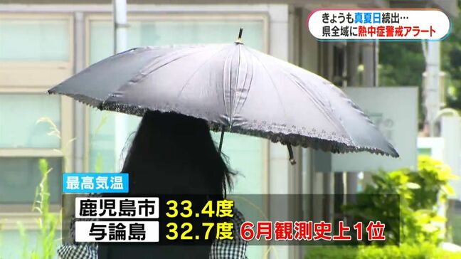 今年初“県内全域に熱中症警戒アラート”真夏日続出 作業員は暑さ対策 涼を求める人の姿も 鹿児島|TBS NEWS DIG