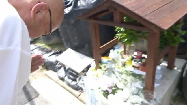 松山城 城山の土砂災害から１年　被災した住民らが亡くなった３人を追悼|TBS NEWS DIG