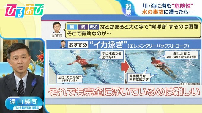 「イカ泳ぎで浮力を確保」「ライフジャケット着用は前提」海・川で水の事故に遭わないために【ひるおび】|TBS NEWS DIG
