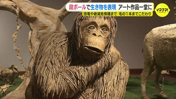 段ボールアートの世界　巨大な恐竜や “絶滅危惧種” の動物などを表現 　毛の細部までこだわり|TBS NEWS DIG
