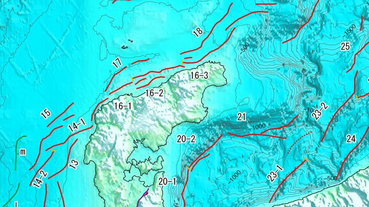 能登半島沖で最大M8.1 日本海側の活断層、兵庫～新潟沖25本の「長期