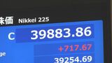 【速報】株価午前終値3万9883円　史上初4万円台にあと117円|TBS NEWS DIG