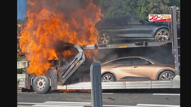 【速報】山陽道で大型トラック火災 「火が出ている」と運転手から通報 本郷ICー三原久井IC上りで通行止め 広島|TBS NEWS DIG