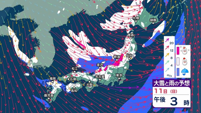 【 大雪予報 】3連休は暴風や暴風雪、高波、大雪に警戒　東北は11日にかけて100cm、その後も100cmの降雪予報【14日までの雪と風のシミュレーション・9日午後8時30分更新】　|　新潟のニュース・天気｜BSN NEWS｜BSN新潟放送