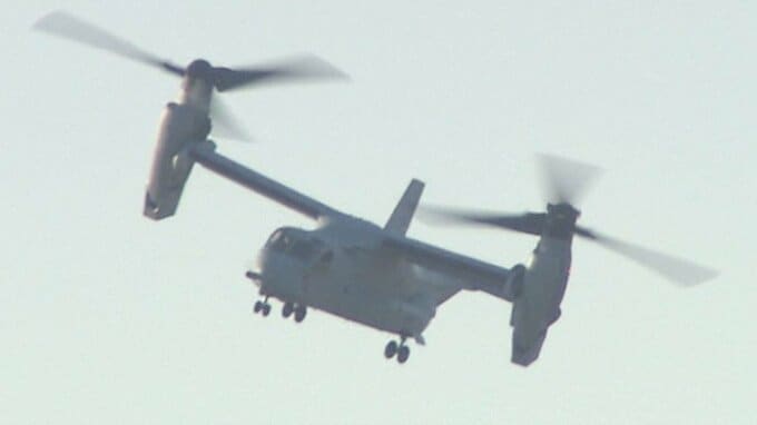 オスプレイが北海道に3年ぶり飛来へ　日米共同訓練の一環で3機が16日丘珠駐屯地、北海道大演習場、矢臼別演習場、計根別演習場に|TBS NEWS DIG