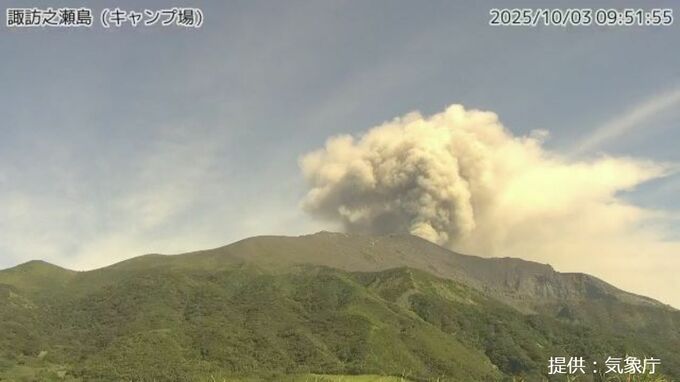 諏訪之瀬島で連続噴火　噴煙火口から1200mまで上がる　鹿児島|TBS NEWS DIG