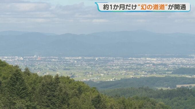 標高およそ600メートルの嶺雲橋(れいうんばし)から望む旭川市街地の絶景