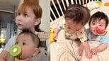 【 中川翔子 】「耳がでかい！のが弟くんそっくり遺伝したなぁ」　生後８か月の双子弟との親子ショット公開「お互い目が合うと爆笑してる」|TBS NEWS DIG