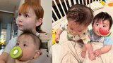 【 中川翔子 】「耳がでかい!のが弟くんそっくり遺伝したなぁ」 生後8か月の双子弟との親子ショット公開「お互い目が合うと爆笑してる」|TBS NEWS DIG