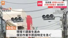 首都圏で停電8460軒 午後3時半時点 大雨の影響か 復旧急ぐ| TBS CROSS DIG with Bloomberg