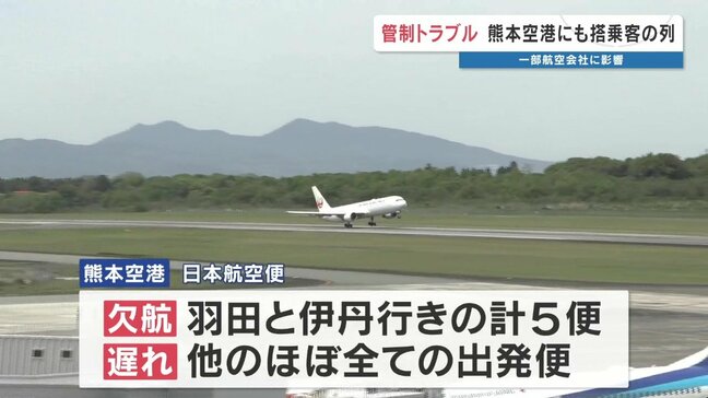 5便が欠航 他ほぼ全ての出発便でも遅れ 羽田空港で管制トラブル 熊本発着の便にも影響|TBS NEWS DIG