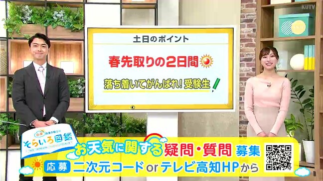 高知の天気　17日　広い範囲で晴れて春の陽気に　山岸拓気象予報士が解説|TBS NEWS DIG