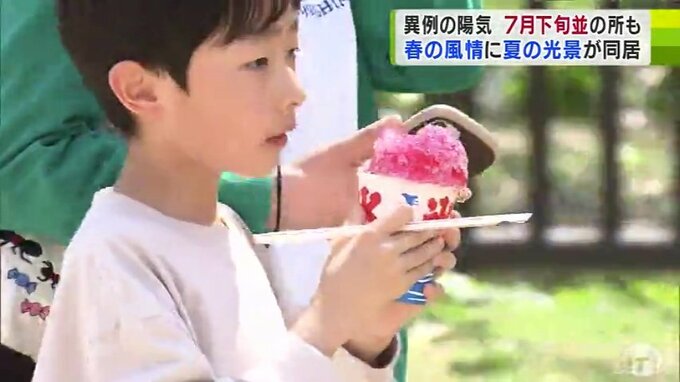 長袖に「ミスりました…」　子どもは「あちゅい…」　『異例の陽気』でサクラ開花急加速・7月下旬並の気温も…　|　青森のニュース│ATV NEWS│青森テレビ