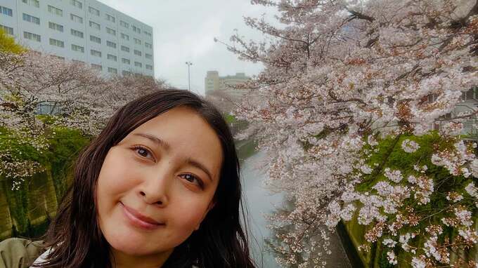 【加藤夏希】目黒川で花見散歩「フィルター入れるだけで綺麗な桜に」|TBS NEWS DIG