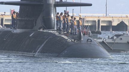アメリカ軍岩国基地 統合演習で自衛隊潜水艦「うんりゅう」入港 | 山口
