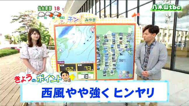 「曇りや晴れ、最高気温20度に届かない所が多くなるでしょう」tbc気象台　8日|TBS NEWS DIG