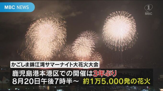 サマーナイト大花火大会３年ぶり本港区開催へ　錦江湾で１万５０００発　|　鹿児島のニュース｜MBC NEWS｜南日本放送