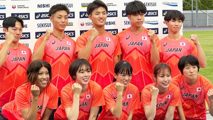 リレー侍が始動 ！「パリ五輪で金メダルを」 2走はチーム最年少・栁田大輝、アンカーのサニブラウンは現地合流【世界リレー】|TBS NEWS DIG