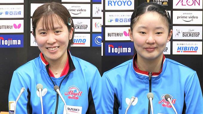 パリ五輪女子団体銀メダルの平野美宇＆張本美和が躍動「声援がすごく力になった」TリーグKA神奈川が優勝へ王手【卓球】|TBS NEWS DIG