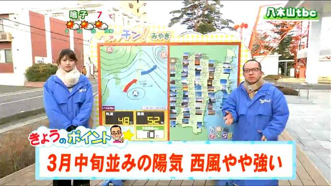 「3月中旬並みの陽気で西風がやや強くなる」27日 宮城の天気 tbc気象台|TBS NEWS DIG