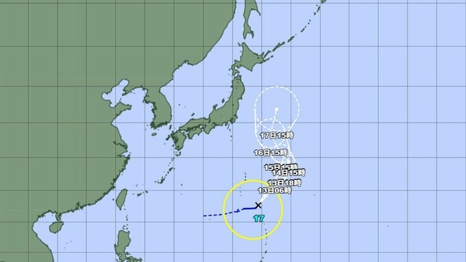 【台風情報】今どこに？ 大型の台風17号(ナンカー)　現在小笠原近海を進む　今後は日本の東を北上する見通し　.勢力、進路予想を詳しく　台風16号の今後は？ 今後の全国の天気を画像で　気象庁【進路図で見る】　　|　山形のニュース│TUYテレビユー山形