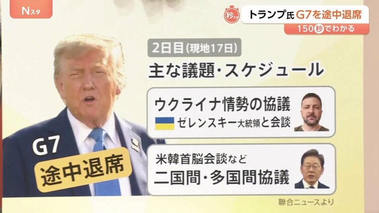 できるだけ早く戻らなければならない」トランプ氏、G7を途中退席 2日目