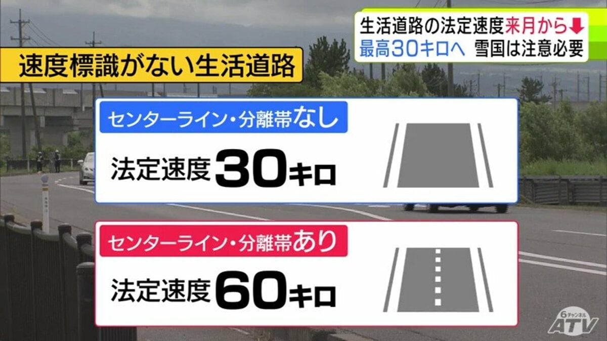 【9月1日からの生活道路の法定速度】時速30kmに引き下げも“雪国ならではの注意点”…