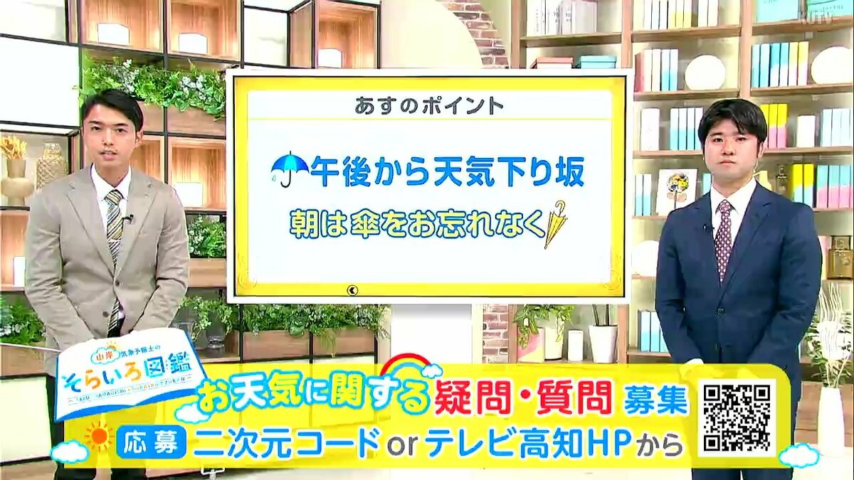 高知の天気　５日　夜から広い範囲で雨　山岸拓気象予報士が解説